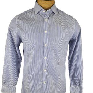Charles Tyrwhitt men's blue and white stripe shirt size  16/34"